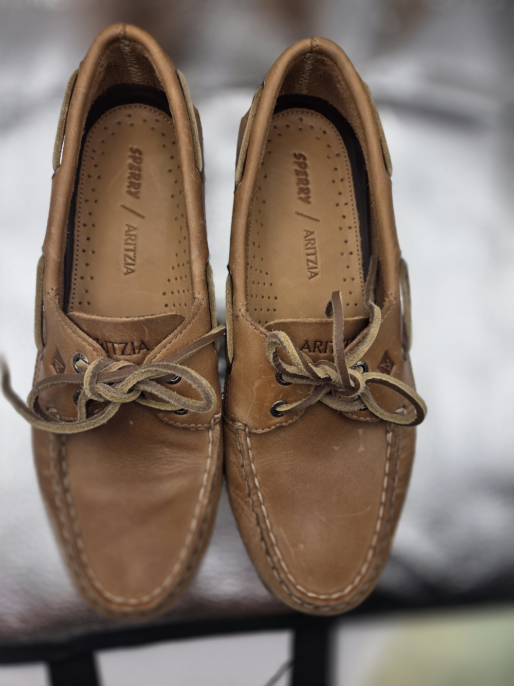 Sperry Top-Sider Aritzia Men's Brown Leather Lace-Up Boat Shoes US 9 EU 40